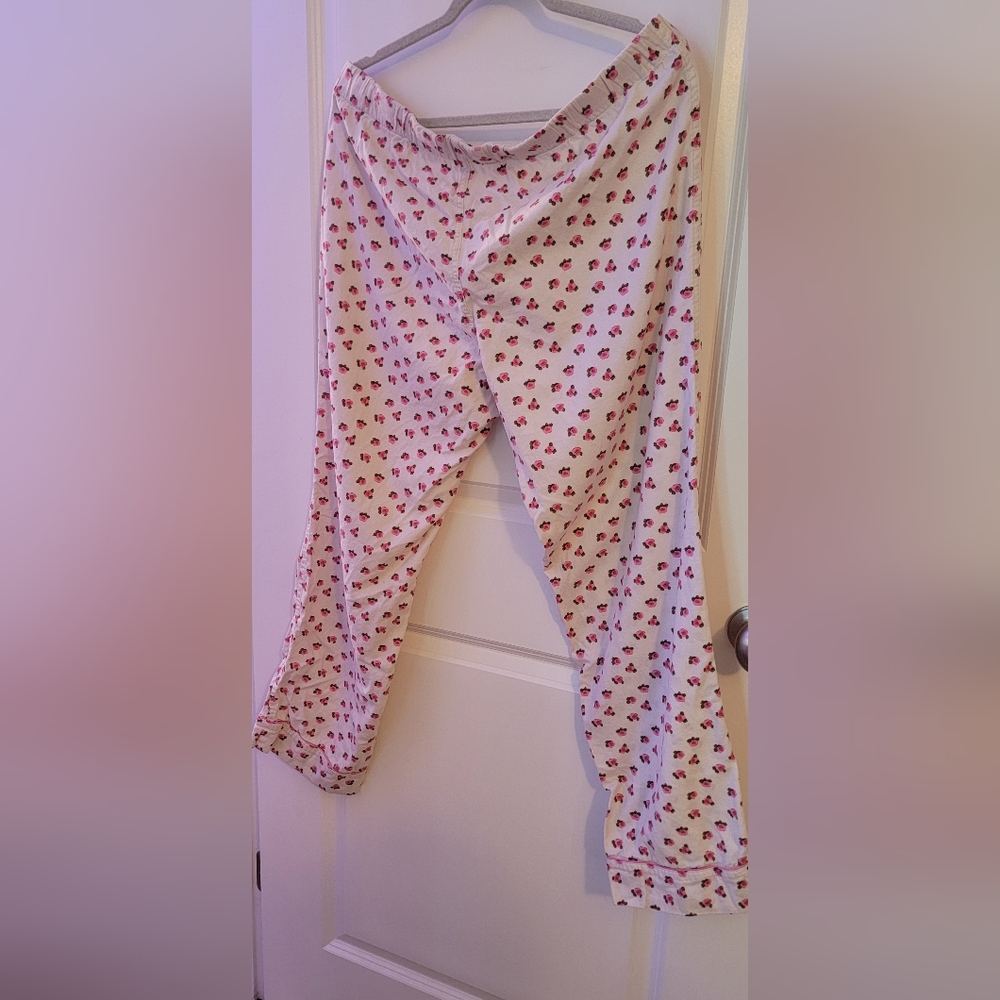Pink Rose Print Pajama Pants Size L - Picture 3 of 3
